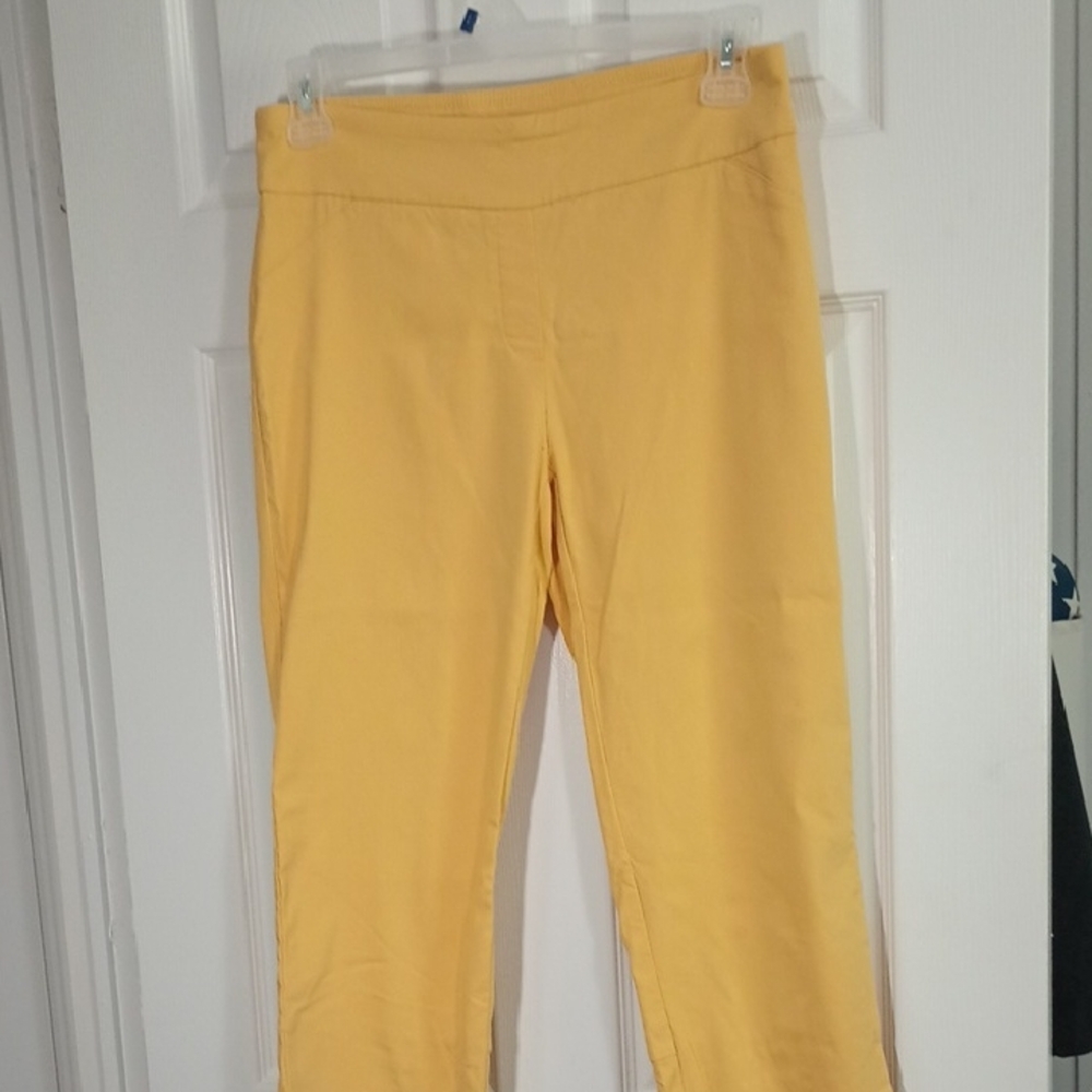 Zac &Rachel Bright Yellow Capri Pants Size 8